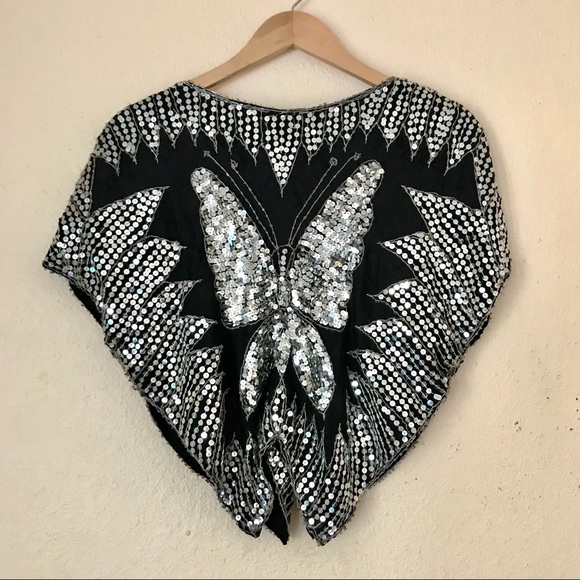Vintage Sequin Butterfly Top - Picture 3 of 7